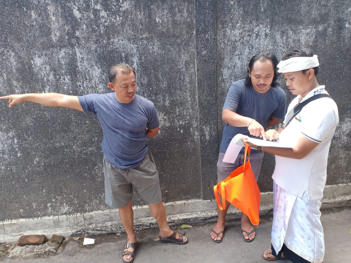 Survey rencana pemapingan tahap II dana desa jl tk nyali gg VIIIB/ depan rumah pak md sudana, md pastina dan md sugita